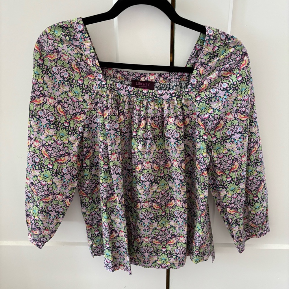 J. Crew Liberty of London Strawberry Thief Top